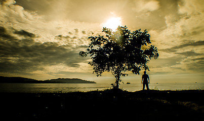 Image showing Silhouette of a Dark man