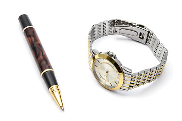 Image showing Watch and Pen