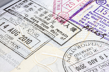 Image showing passport stamps 