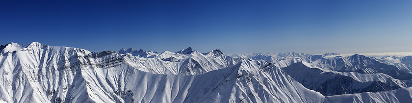 Image showing Panorama of winter mountains in nice day