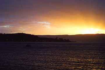 Image showing sunset over dunoon scotland
