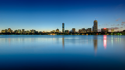 Image showing Boston back bay skyline seen at dawn