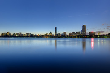 Image showing Boston back bay skyline seen at dawn