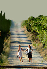 Image showing Paar spaziert | couple is having a walk