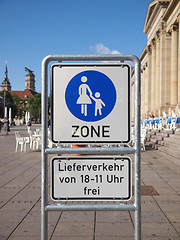 Image showing Pedestrian area sign