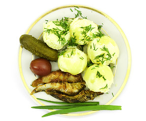 Image showing Potatoes with  anchovies