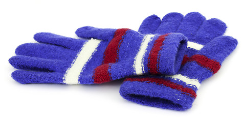 Image showing Colored knitted gloves