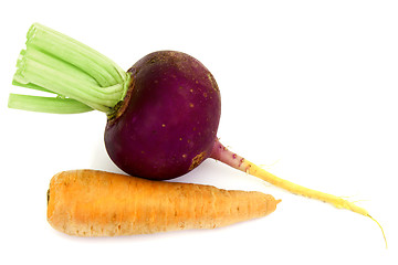 Image showing Red radish and carrots
