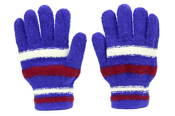 Image showing Colored knitted gloves
