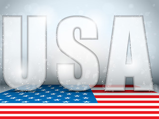 Image showing USA Glass Letters with Flag Background