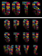 Image showing Alphabet Dots Color on Black Background