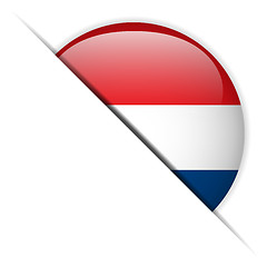 Image showing Netherlands Flag Glossy Button