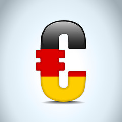Image showing Euro Symbol with Germany Flag