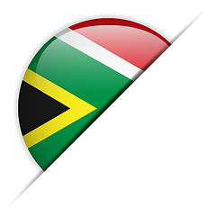 Image showing South Africa Flag Glossy Button