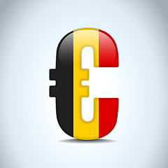 Image showing Euro Symbol with Belgium Flag