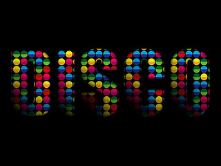 Image showing Disco Letters Party Music Colorful Alphabet