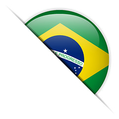 Image showing Brazil Flag Glossy Button