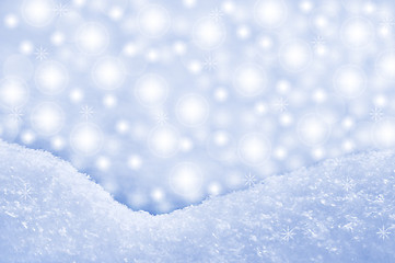 Image showing Detail of snowdrift and  sparkling background