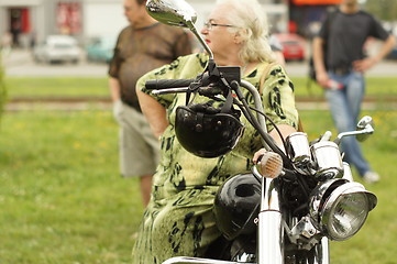 Image showing woman and a motorcycle