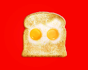 Image showing fried egg with toast 