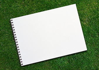 Image showing  notebook on grassland