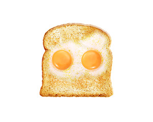 Image showing fried egg with toast 