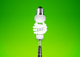 Image showing lightbulb on fork