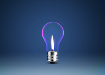 Image showing Wax candle into lighting bulb 