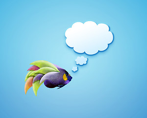 Image showing angelfish with speech bubbles. 