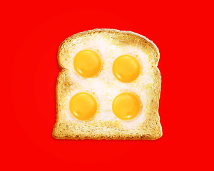 Image showing fried egg with toast 