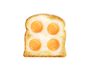 Image showing fried egg with toast 