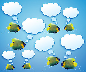 Image showing angelfish with speech bubbles. 