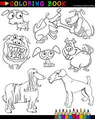Image showing Cartoon Dogs for Coloring Book or Page