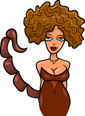 Image showing woman cartoon illustration scorpio sign