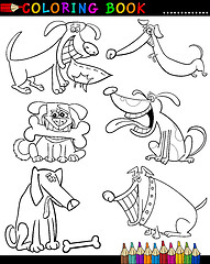 Image showing Cartoon Dogs for Coloring Book or Page