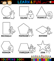 Image showing Basic Shapes with Animals for Coloring