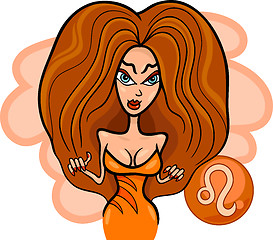 Image showing woman cartoon illustration leo sign