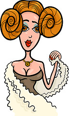 Image showing woman cartoon illustration aries sign