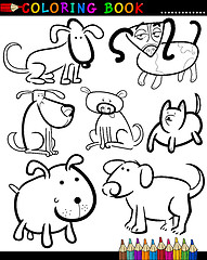 Image showing Cartoon Dogs for Coloring Book or Page