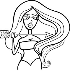 Image showing woman sagittarius sign for coloring