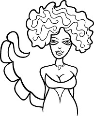 Image showing woman scorpio sign for coloring