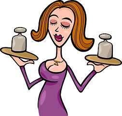 Image showing woman cartoon illustration libra sign