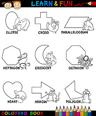 Image showing Basic Shapes with Animals for Coloring