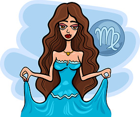 Image showing woman cartoon illustration virgo sign