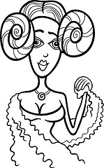 Image showing woman aries sign for coloring