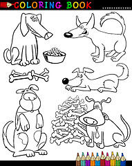 Image showing Cartoon Dogs for Coloring Book or Page