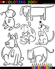 Image showing Cartoon Dogs for Coloring Book or Page