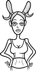 Image showing woman capricorn sign for coloring
