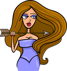 Image showing woman cartoon illustration sagittarius sign