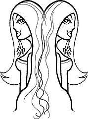 Image showing woman gemini sign for coloring